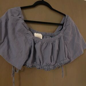 The Lullaby Club Lilac Off-Shoulder Crop Top